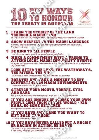Rauemi-Poster- 10 DIY ways to honour the Treaty